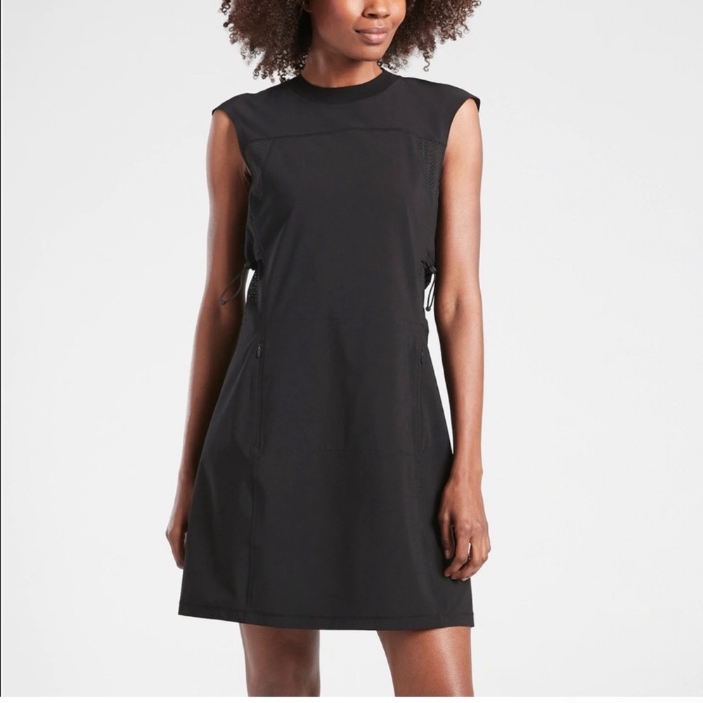 Athleta Yosemite Mesh midi Dress Black Women’s Size Small
